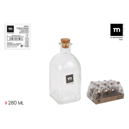 BOTELLA VIDRIO CON CORCHO