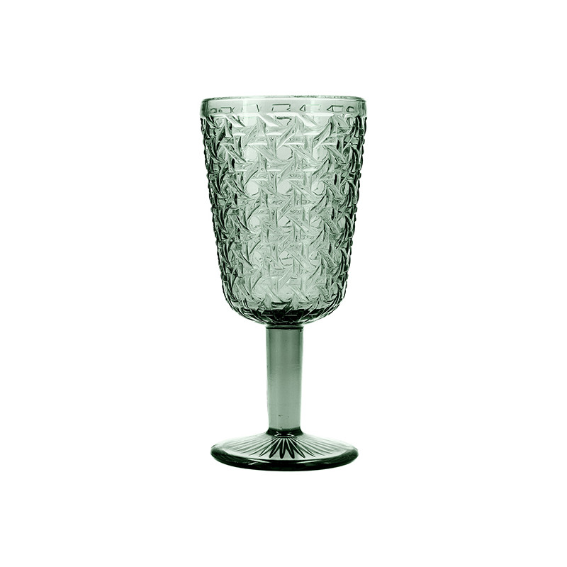 COPA VIDRIO RELIEVE VERDE AGATA PACK-6