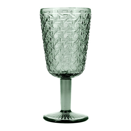 COPA VIDRIO RELIEVE VERDE AGATA PACK-6