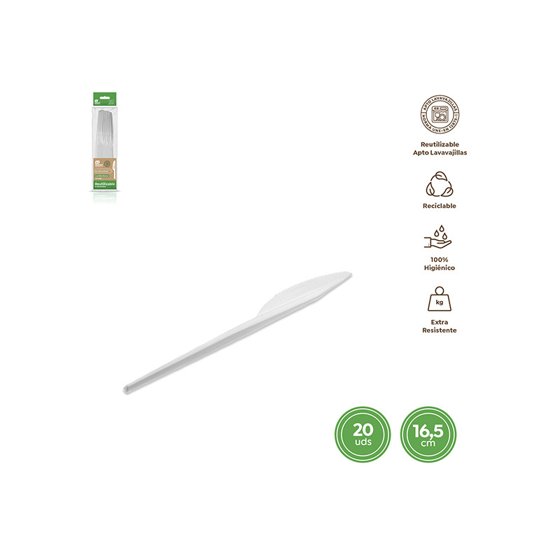 CUCHILLO BASICO PS REUT. BLANCA B/20