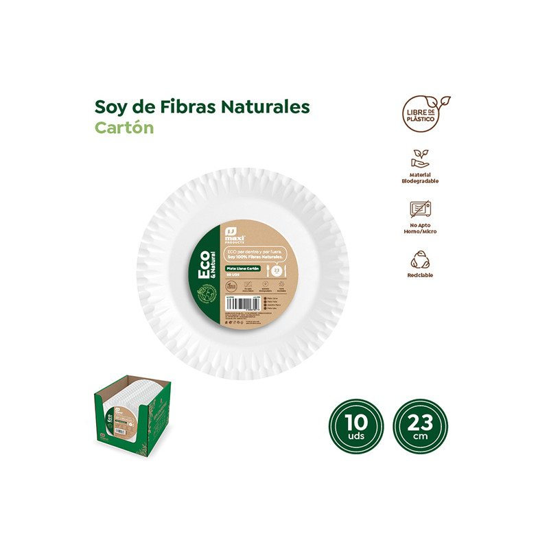 PLATO DESECHAB LLANO CARTON BCO B/10