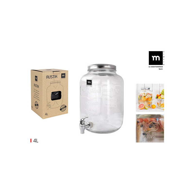 TARRO DISPENSADOR VIDRIO C/GRIFO
