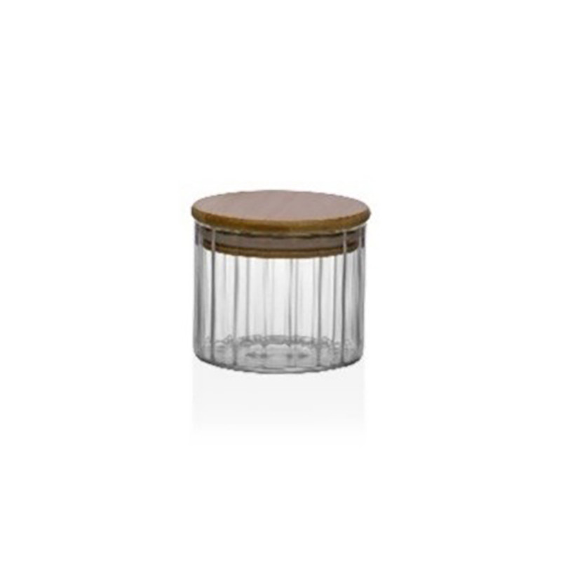 BOTE ALMACENAMIENTO BOROSILICATO TAPA BAMBU