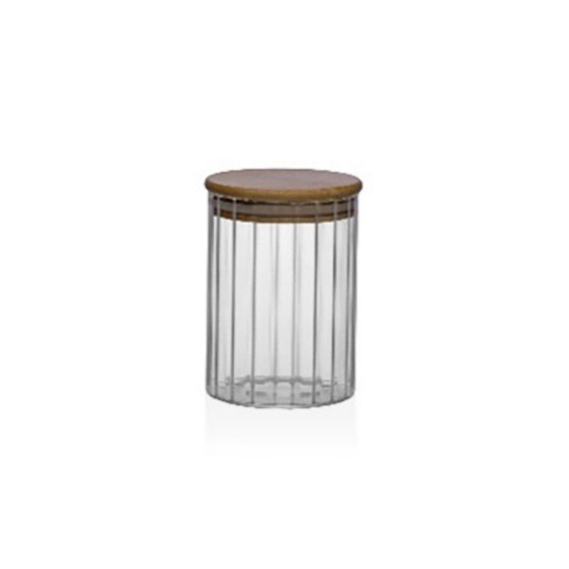 BOTE ALMACENAMIENTO BOROSILICATO TAPA BAMBU