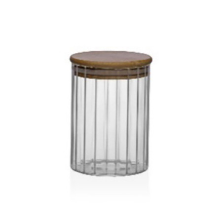 BOTE ALMACENAMIENTO BOROSILICATO TAPA BAMBU