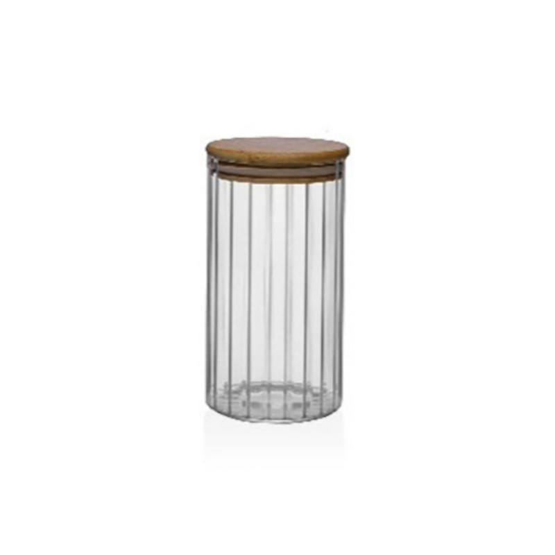 BOTE ALMACENAMIENTO BOROSILICATO TAPA BAMBU