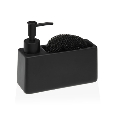 DISPENSADOR JABON +ESTROPAJERO NEGRO