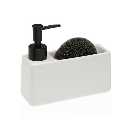 DISPENSADOR JABON +ESTROPAJERO BLANCO