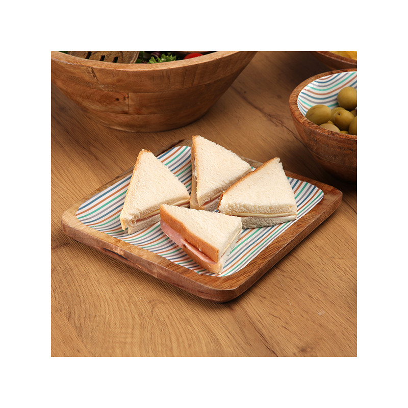 PLATO MADERA ESMALTADO RAYAS