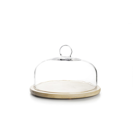 QUESERA MADERA T/CRISTAL