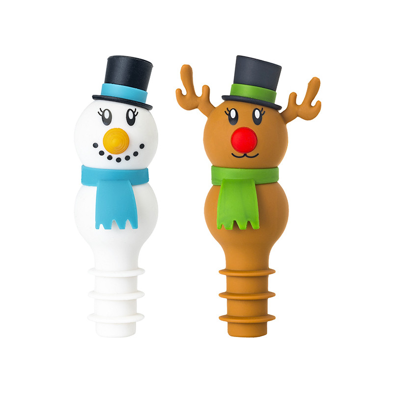 TAPON BOTELLA SNOWMAN-RUDOLPH JGO 2