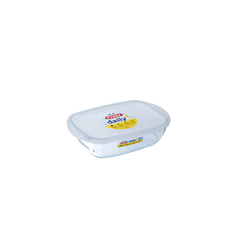 FUENTE RECTANG VIDRIO C/TAPA DAILY 2,5 L