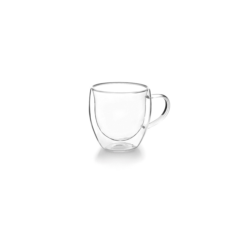 TAZA CAFE VIDRIO DOBLE PARED PACK 2