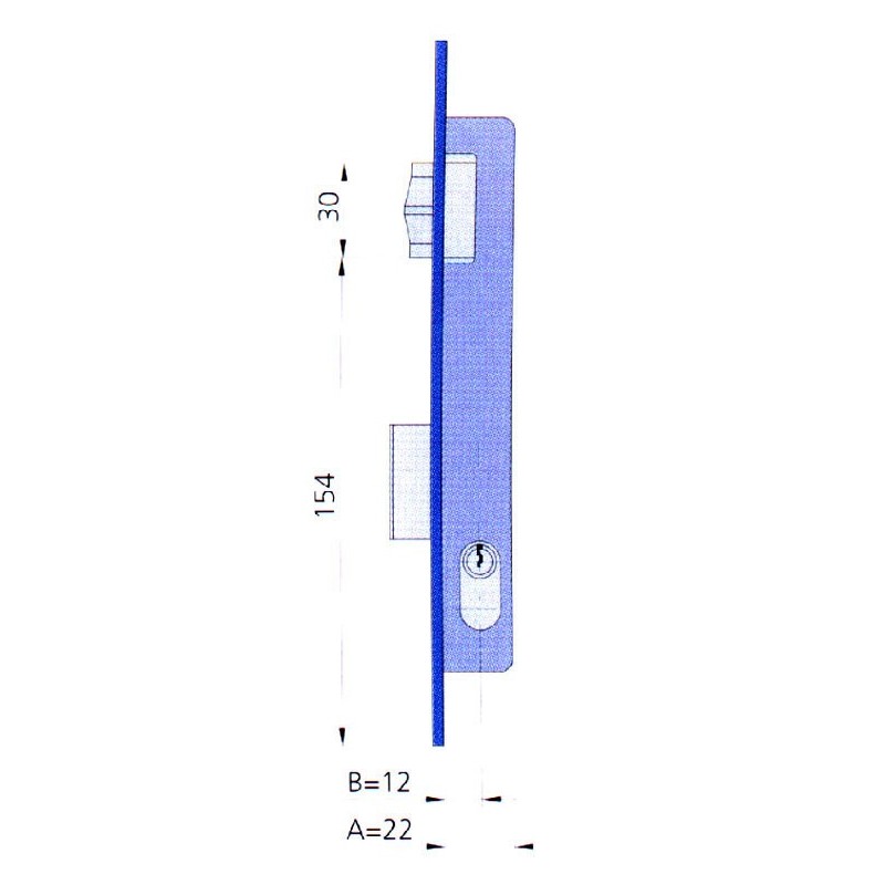 CERRADURA  EMBUTIR  MET  HN/CL