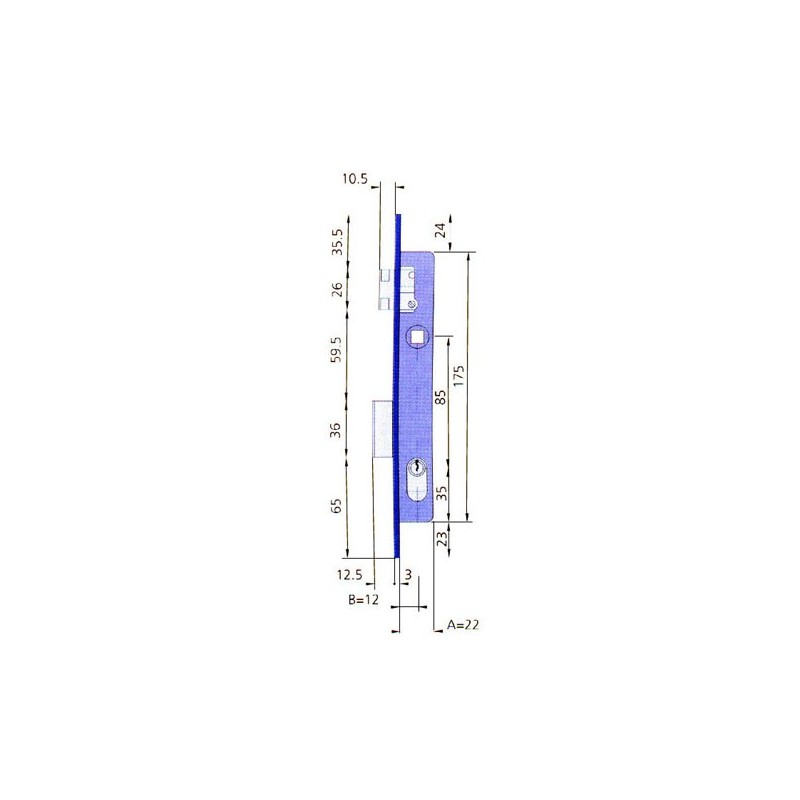 CERRADURA  EMBUTIR  MET  HN/CL