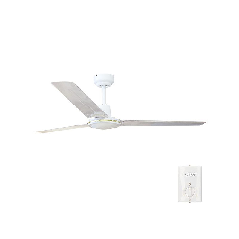 VENTILADOR TECHO SALTOK 3 ASPAS CON MANDO BLANCO