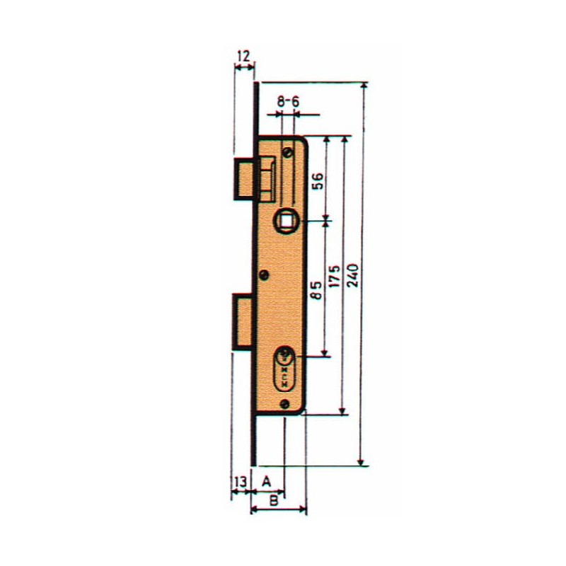 CERRADURA  EMBUTIR  P/  METALICA