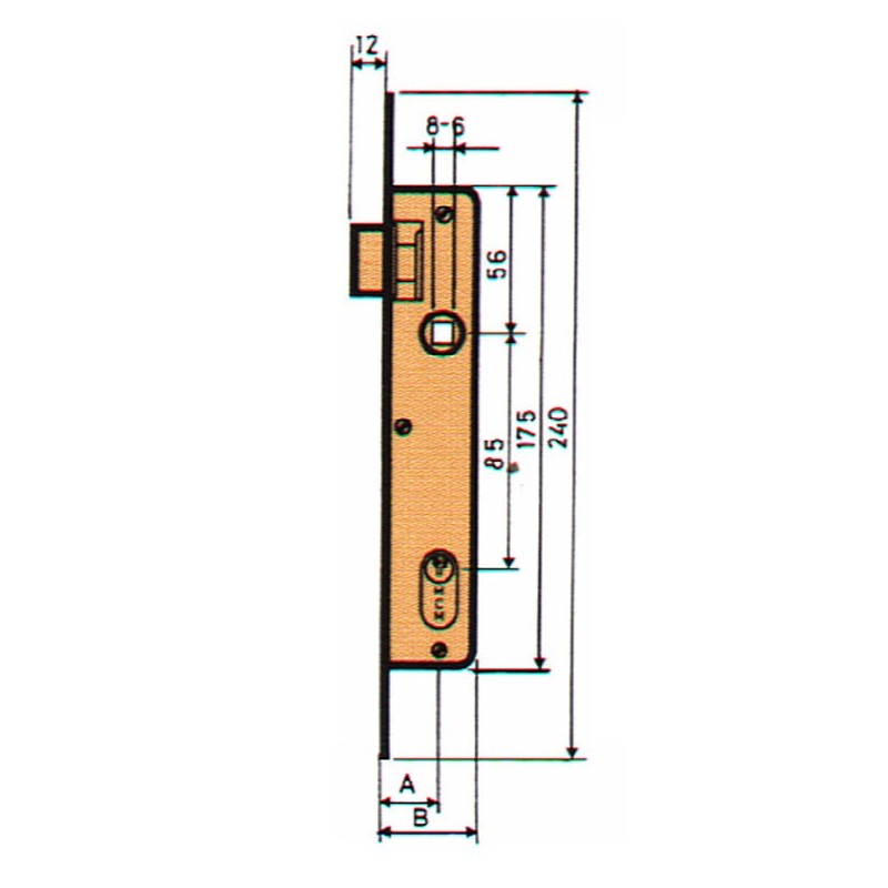 CERRADURA  EMBUTIR  P/MET  1/2CIL