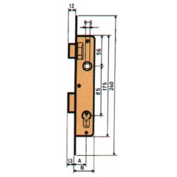 CERRADURA  EMBUTIR  P/METALICA