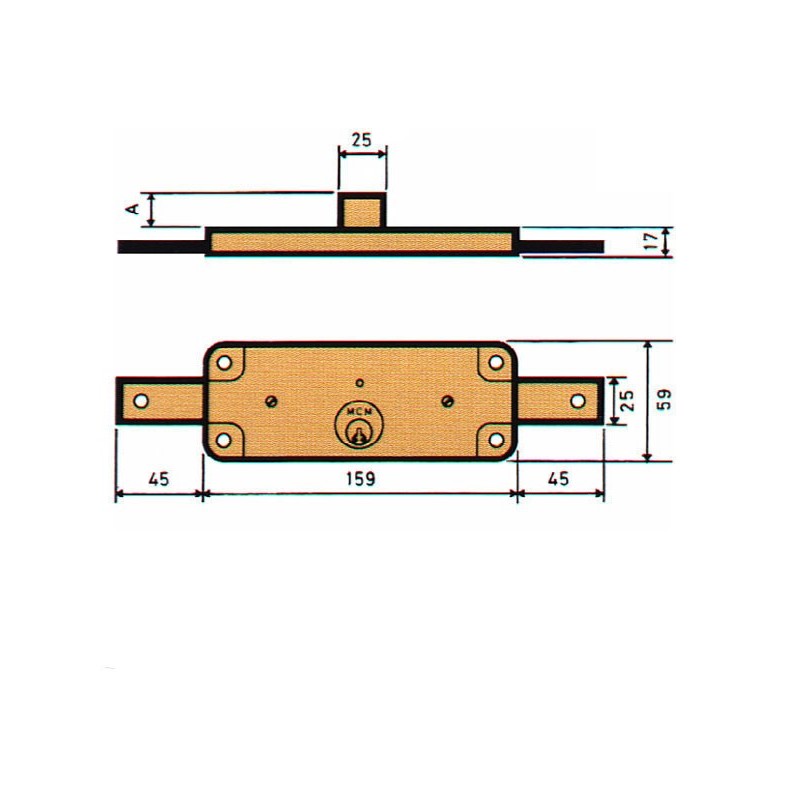 CERRADURA  PERSIANA  ZN  20MM