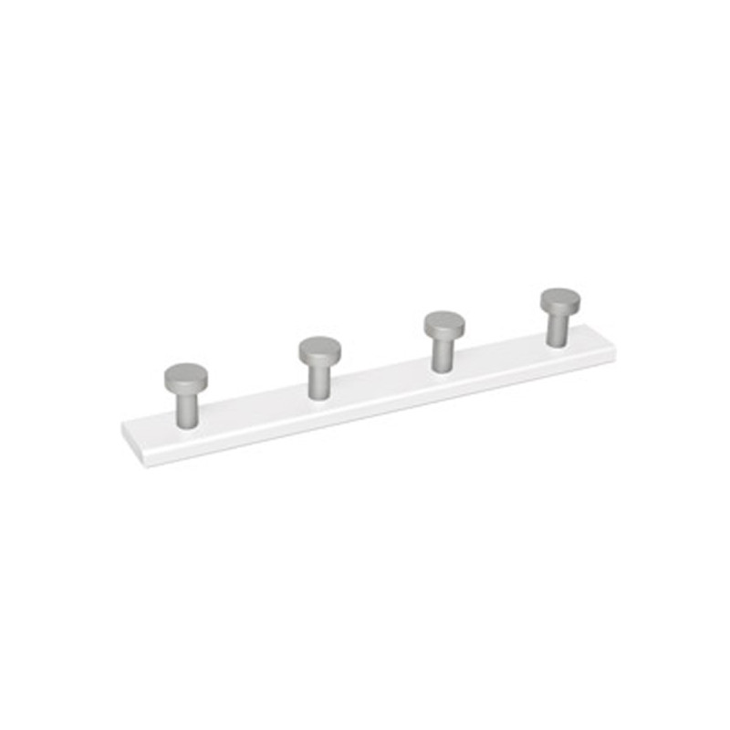 PERCHA MADERA 4P CROMO B.BLAN