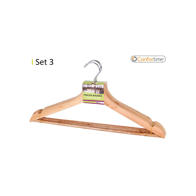 PERCHA MADERA FORMA SET-3