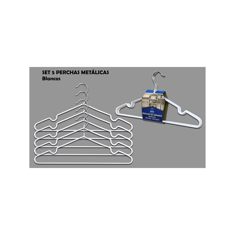 PERCHA METAL ANTIDES. SET-5 BL