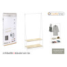 PERCHERO METAL MADERA BLANCA 2 NIVELES