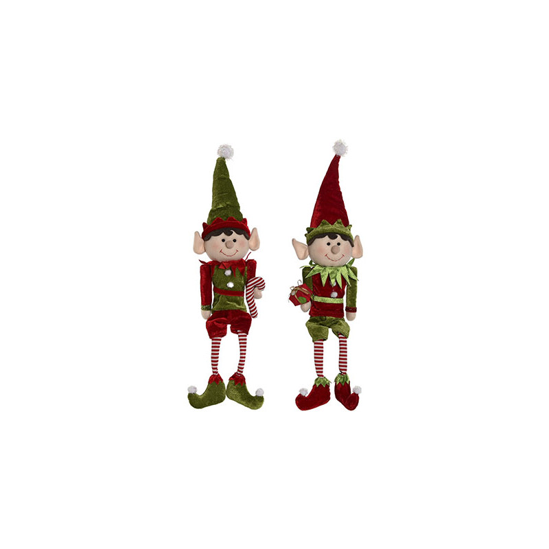 MUÑECO NAVIDAD POLIESTER ELFO SURTIDO