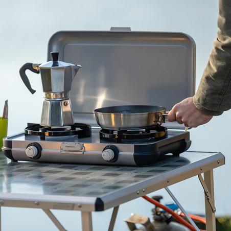 COCINA GAS 2 FUEGOS C/TAPA CAMPING KITCHEN 2