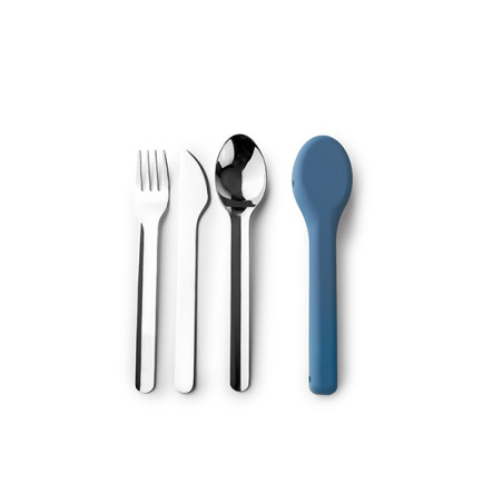 CUBIERTOS CAMPING INOX SET-3 C/FUNDA SILICONA