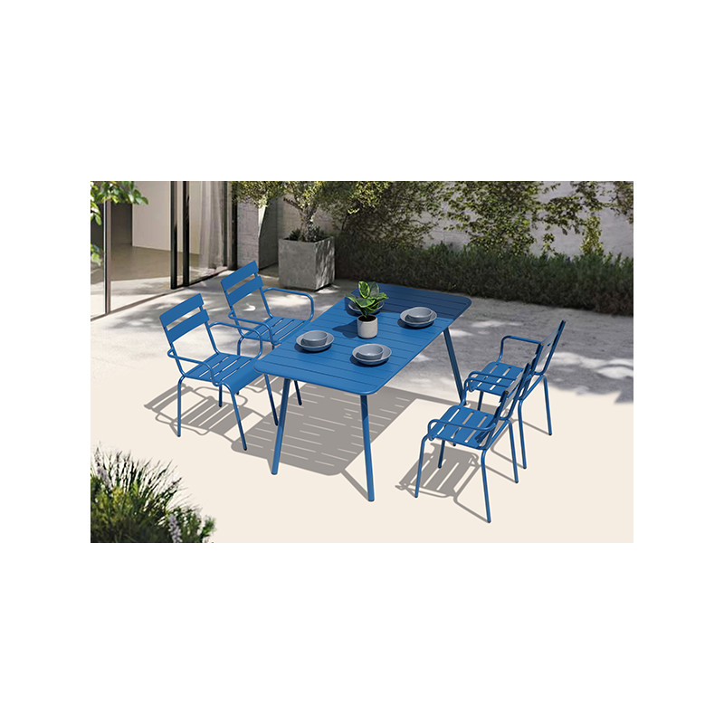 MESA ACERO AZUL LIBIA