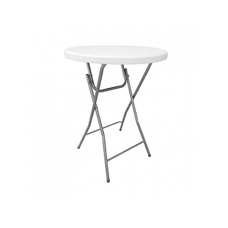 MESA PLEGABLE ALTA REDONDA BLANCA