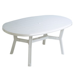 MESA JARDIN OVAL BLANCA