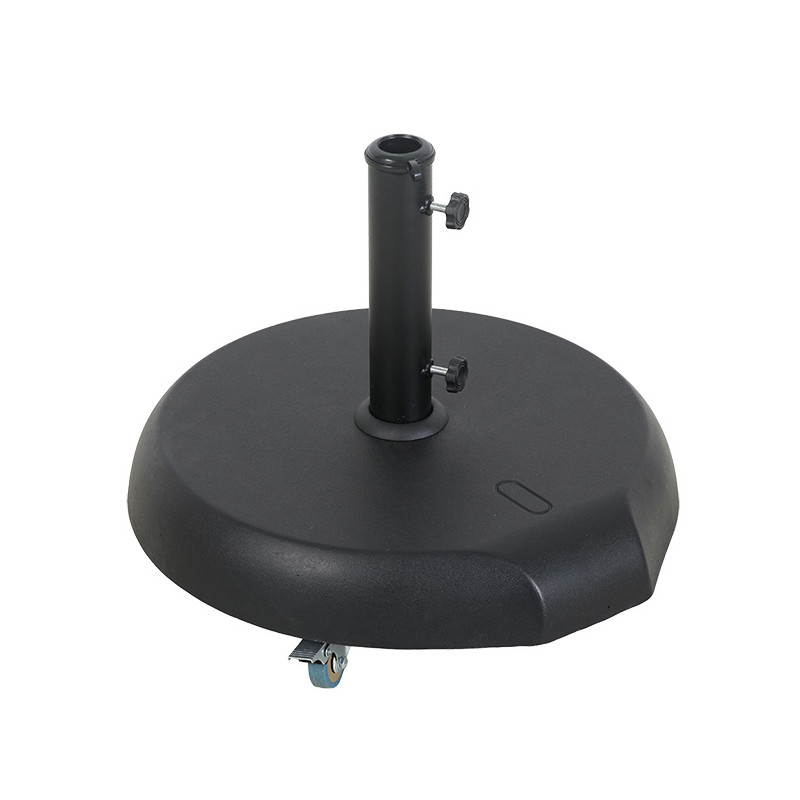 PIE PARASOL CEMENTO NEGRO C/RUEDAS