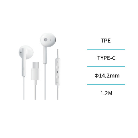 AURICULAR C/CABLE TIPO C SEMI IN EAR BLCO