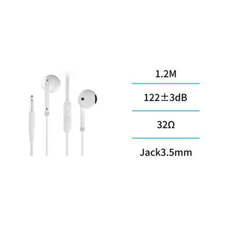 AURICULAR C/CABLE JACK 3.5mm SEMI IN EAR BLCO