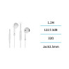 AURICULAR C/CABLE JACK 3.5mm SEMI IN EAR BLCO