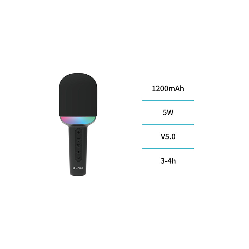 MICROFONO BLUETOOTH RGB ALL IN ONE NEGRO