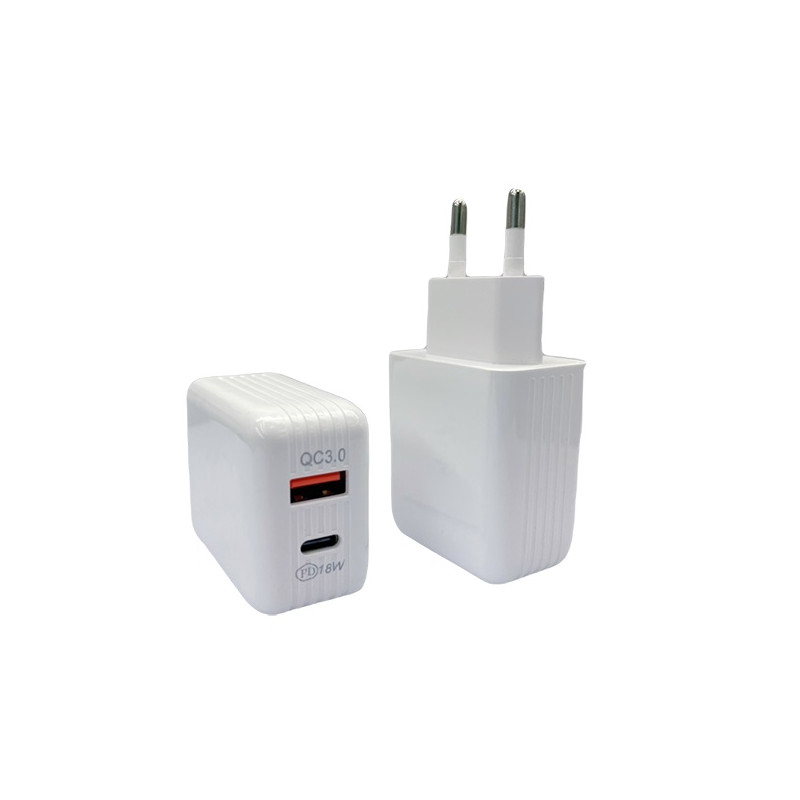 CARGADOR RED USB-A QC + USB-C PD