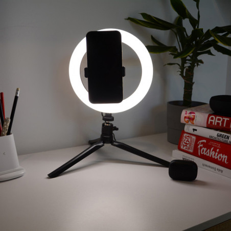 KIT STUDIO LIVE ARO LUZ LED SELFIS + TRIPODE