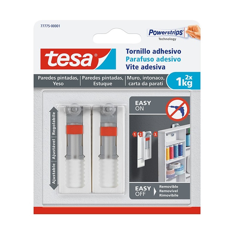 TORNILLO  ADHESIVO  AJUSTABLE  PAREDES  PINTADAS  Y  YESO  TESA  TAP