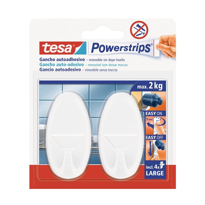 Ganchos  l  oval  blanco  tesa