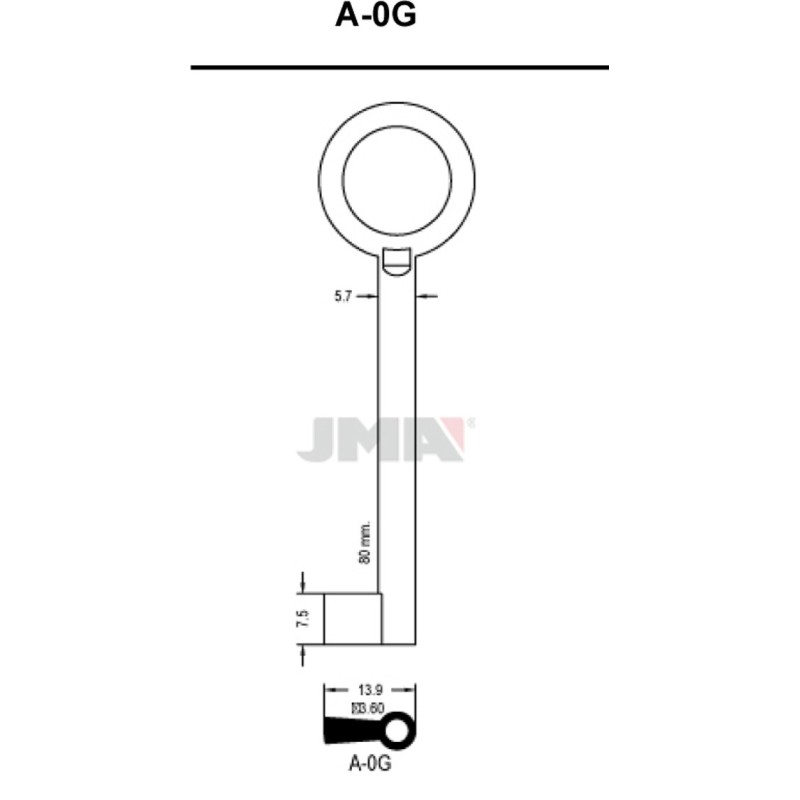 LLAVE  EN  BRUTO  GORJA  LATON