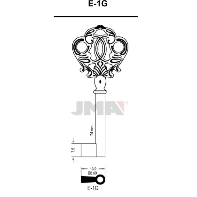 LLAVE  EN  BRUTO  GORJA  LATON