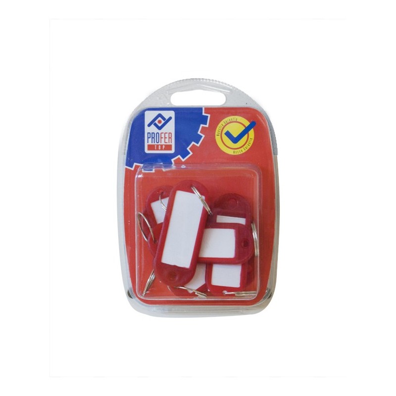 PORTAETIQUETAS  LLAVERO  ROJO  8P