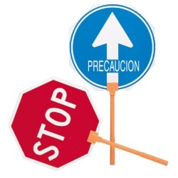 SEÑAL  OBRA  STOP/PASO  M/PLASTIC