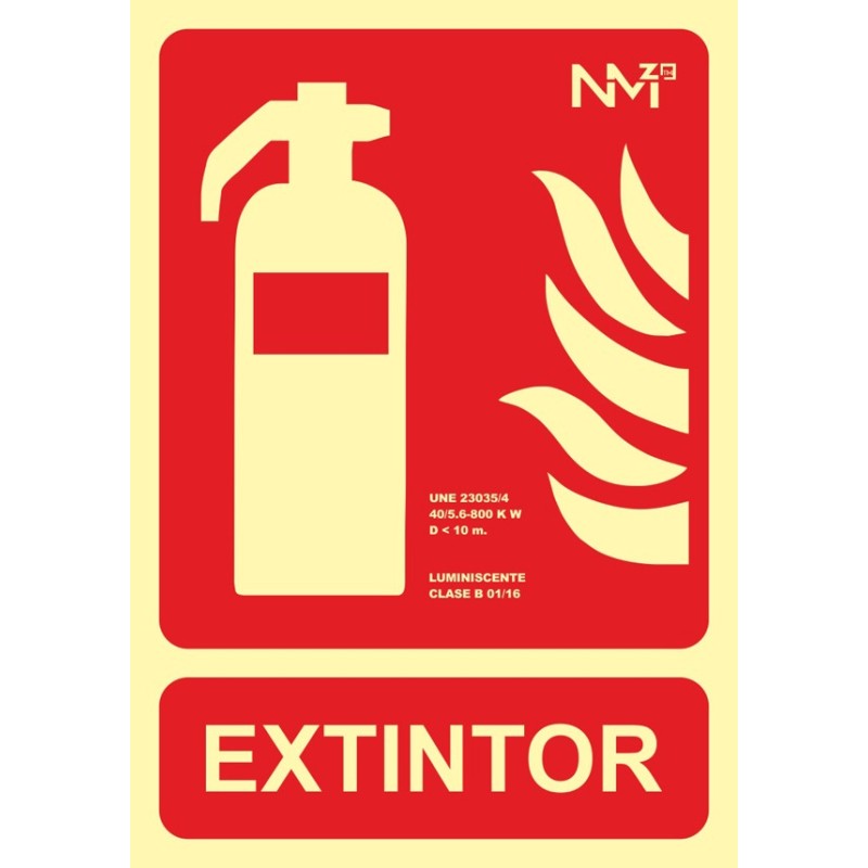 SEÑAL  EXTINTOR  PVC  CLASE  B