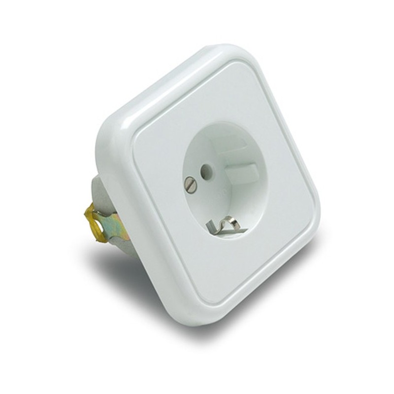 BASE  ENCHUFE  EMPOTRAR  PORCELANA  TT  16A