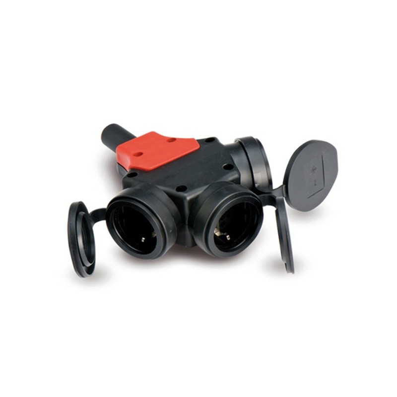 ADAPTADOR  TRIPLE  TT  16A  GOMA  IP44